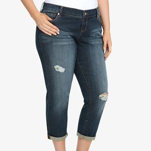 Torrid Sz 20 Cropped Ex-Boyfriend Jeans Dark Wash
